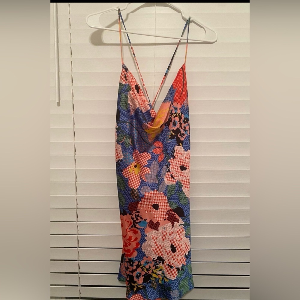NWT Princess Polly Floral Satin Mini Open Back Dress, Going Out Dress - Picture 5 of 9